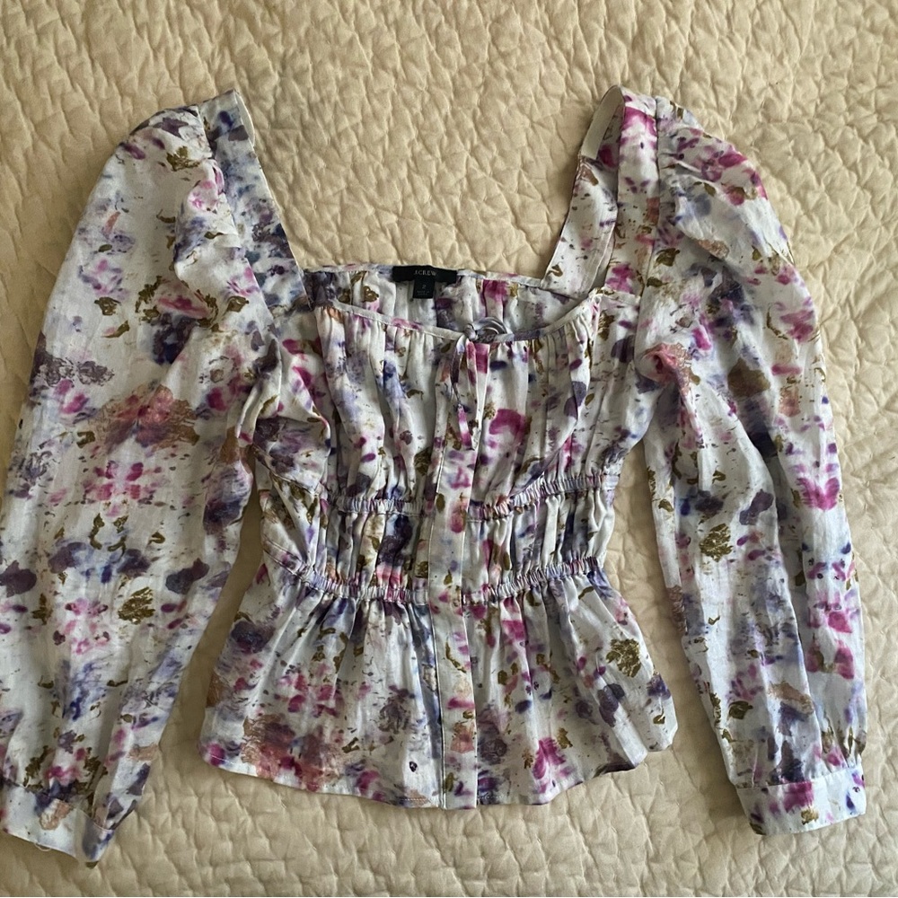 J. Crew Floral long sleeve Blouse - Picture 2 of 5
